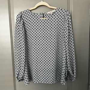 LOFT Long Balloon Sleeve Blouse